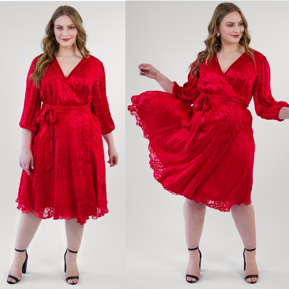 NEW Plus Size Silk Wrap Dress Size 20